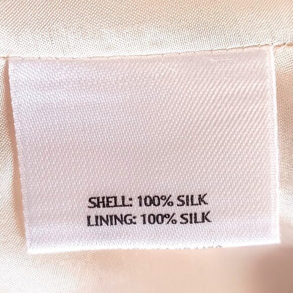 Eileen Fisher Ivory Silk Metallic Thread Jacket - Picture 6 of 7